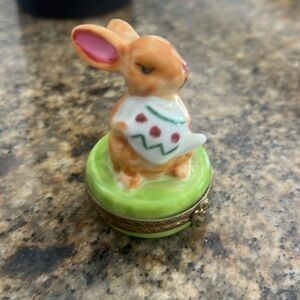 Limited Edition Limoges France Peint Main Bunny